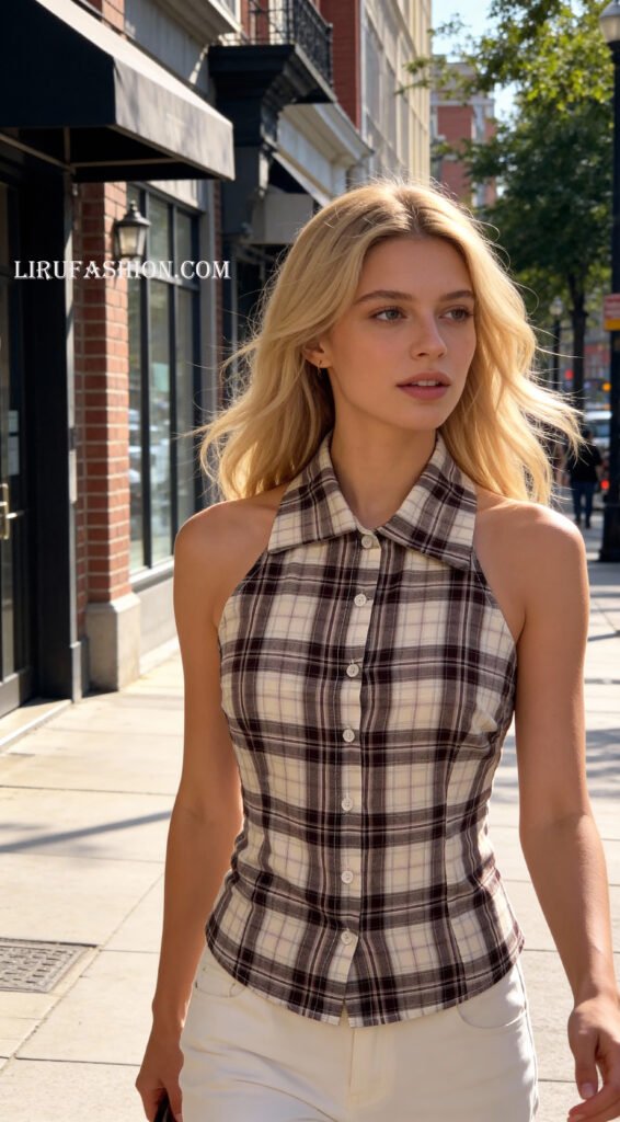Sienna Checkered Sleeveless Shirt