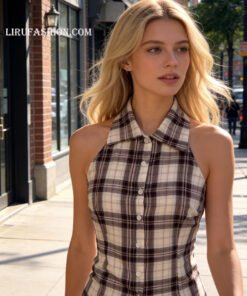 Sienna Checkered Sleeveless Shirt