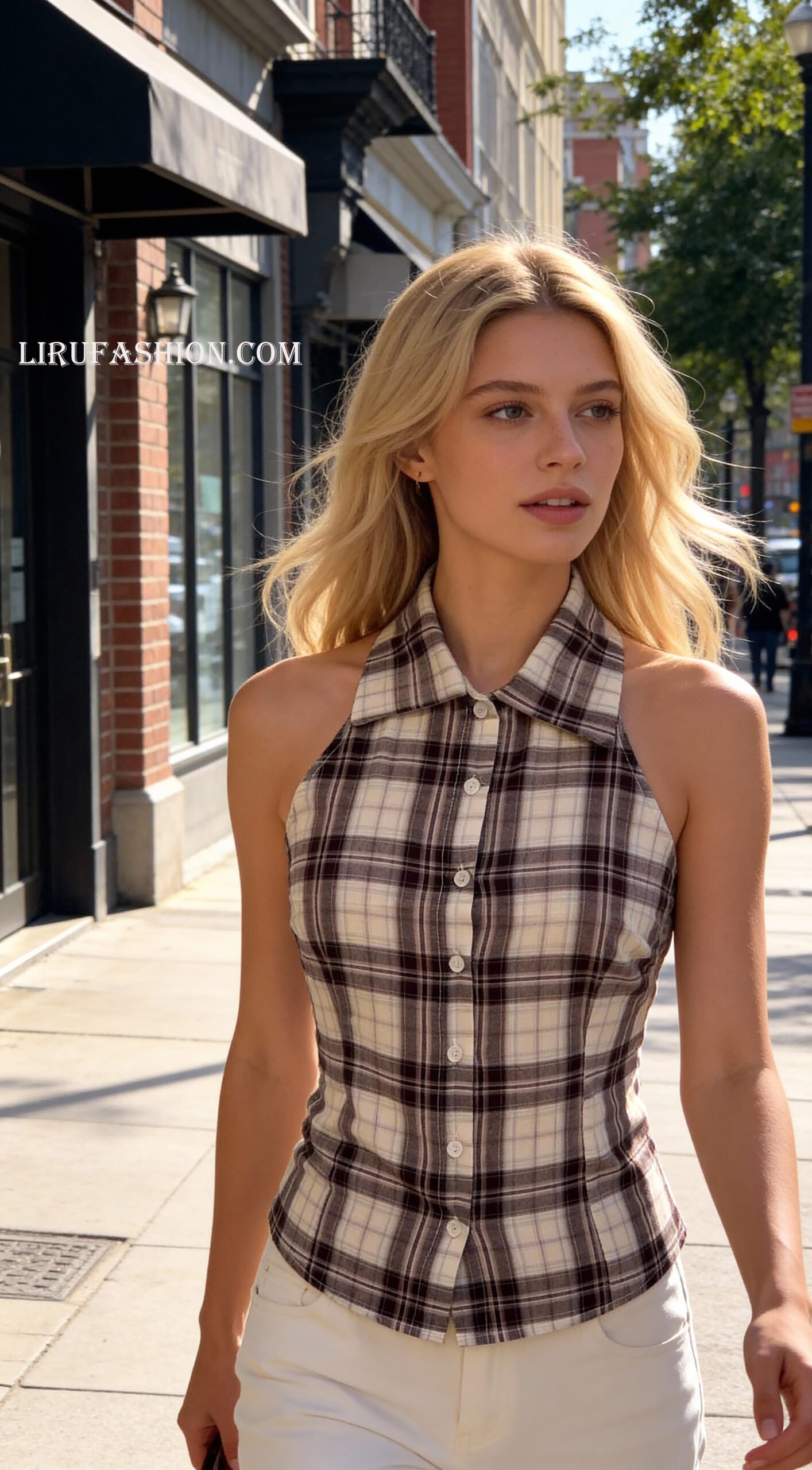 Sienna Checkered Sleeveless Shirt